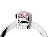 White gold Fancy Pink Pear  Cut Solitaire Ring with Four-Prong Setting and Classic Band_67