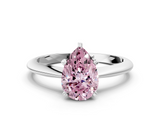 White gold Fancy Pink Pear  Cut Solitaire Ring with Four-Prong Setting on a Classic Band_62