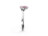 White gold Fancy Pink Pear  Cut Solitaire Ring with Four-Prong Setting on a Classic Band_64