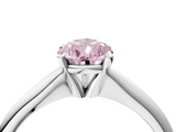White gold Fancy Pink Pear  Cut Solitaire Ring with Four-Prong Setting on a Classic Band_66