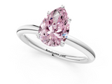 White gold Fancy Pink Pear  Cut Solitaire Ring with Thin Band and Four-Prong Setting_17