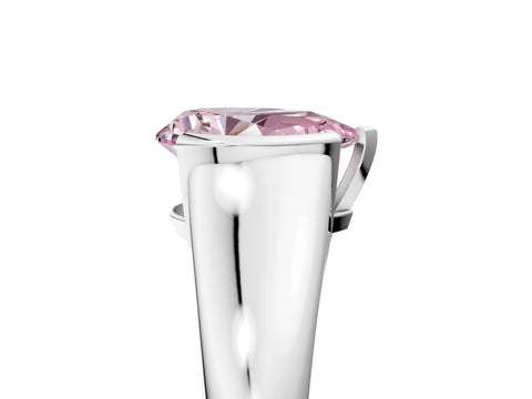 White gold Fancy Pink Pear Cut Solitaire Tension Set Diamond Ring with Split Shank Band_29