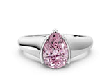 White gold Fancy Pink Pear Cut Solitaire Tension Set Diamond Ring with Split Shank Band_35