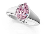White gold Fancy Pink Pear Cut Solitaire Tension Set Diamond Ring with Split Shank Band_36