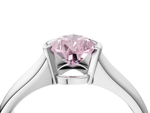 White gold Fancy Pink Pear Cut Solitaire Tension Set Diamond Ring with Split Shank Band_51