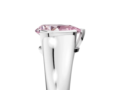 White gold Fancy Pink Pear Cut Solitaire Tension Set Diamond Ring with Split Shank Band_5