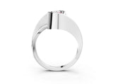 White gold Fancy Pink Pear Cut Solitaire Tension-Set Diamond Split Shank Ring_3