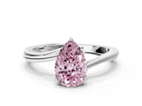 White gold Fancy Pink Pear  Cut Solitaire Twist Band Ring with Four-Prong Setting_54