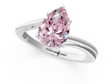 White gold Fancy Pink Pear  Cut Solitaire Twist Band Ring with Four-Prong Setting_55
