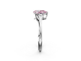 White gold Fancy Pink Pear  Cut Solitaire Twist Band Ring with Four-Prong Setting_56