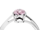 White gold Fancy Pink Pear  Cut Solitaire Twist Band Ring with Four-Prong Setting_58