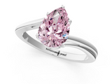 White gold Fancy Pink Pear  Cut Solitaire Twist Band Ring with Four-Prong Setting_64