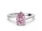 White gold Fancy Pink Pear  Cut Solitaire Twist Band Ring with Four-Prong Setting_71