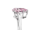 White gold Fancy Pink Pear  Cut Solitaire Twist Band Ring with Four-Prong Setting_76