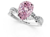 White gold Fancy Pink Pear Cut Solitaire Twist Pave Diamond Engagement Ring with Prong Setting_1