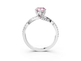 White gold Fancy Pink Pear Cut Solitaire Twist Pave Diamond Engagement Ring with Prong Setting_15