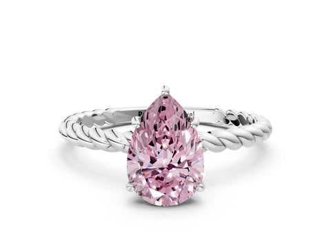 White gold Fancy Pink Pear Cut Solitaire Twisted Band 4-Prong Ring_24