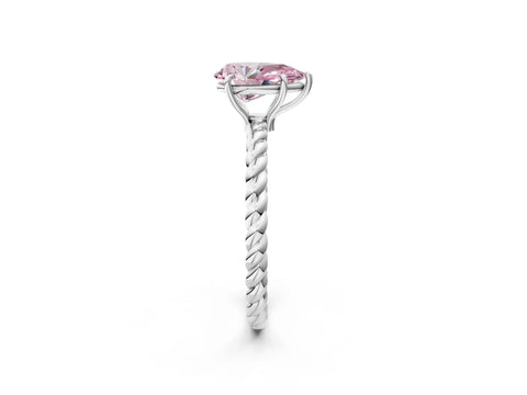 White gold Fancy Pink Pear Cut Solitaire Twisted Band 4-Prong Ring_26