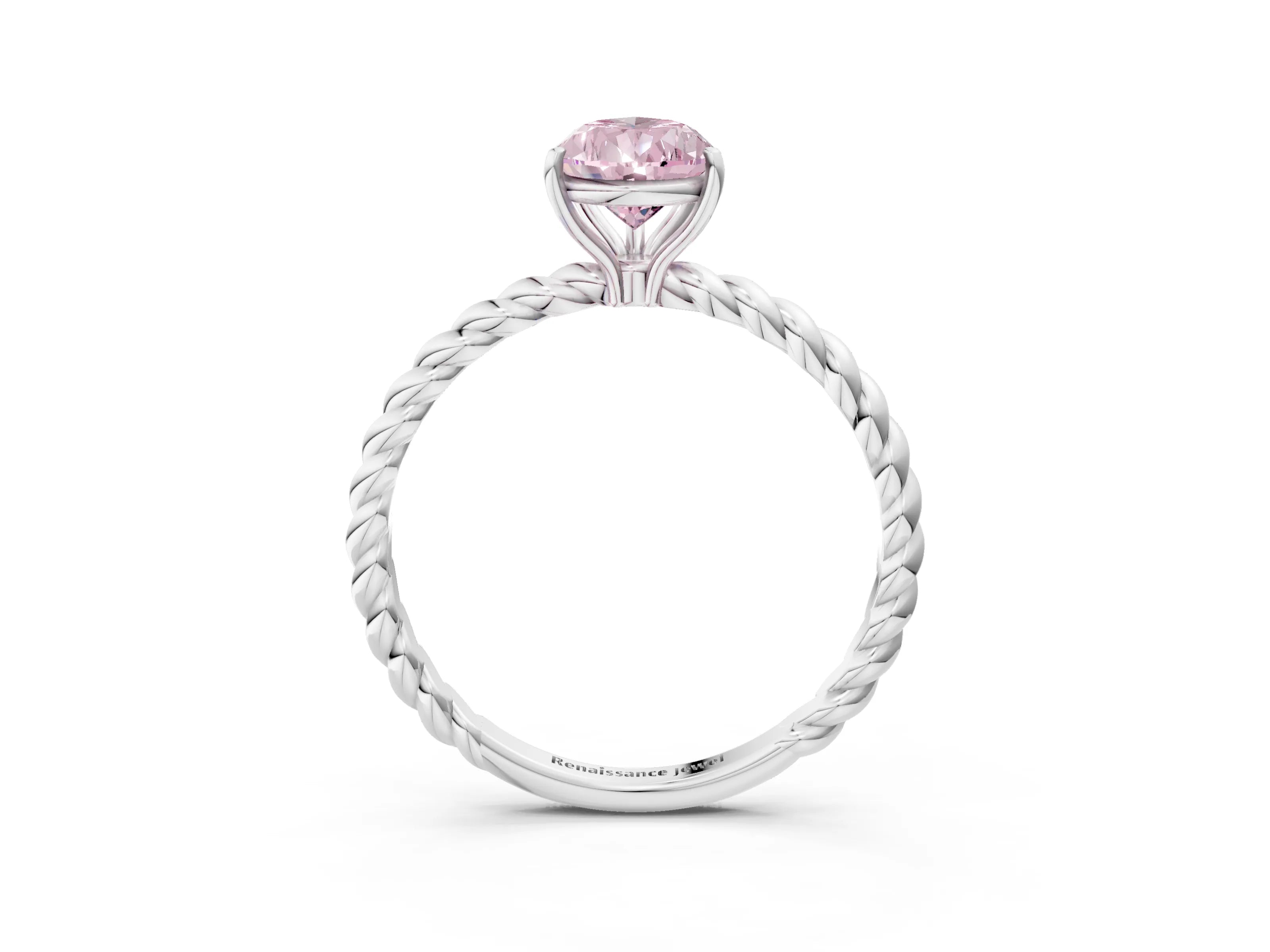 White gold Fancy Pink Pear Cut Solitaire Twisted Band 4-Prong Ring_27