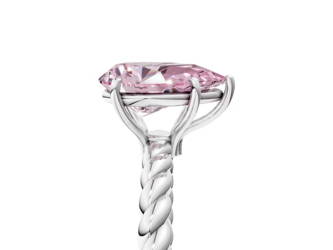 White gold Fancy Pink Pear Cut Solitaire Twisted Band 4-Prong Ring_29