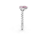 White gold Fancy Pink Pear  Cut Solitaire Twisted Band with Four-Prong Setting_102