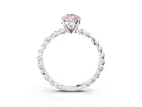 White gold Fancy Pink Pear  Cut Solitaire Twisted Band with Four-Prong Setting_103