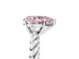 White gold Fancy Pink Pear  Cut Solitaire Twisted Band with Four-Prong Setting_105