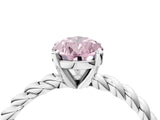 White gold Fancy Pink Pear  Cut Solitaire Twisted Band with Four-Prong Setting_98