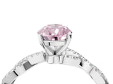 White gold Fancy Pink Pear Cut Solitaire Twisted Pave Band with Four-Prong Setting_19