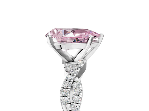 White gold Fancy Pink Pear Cut Solitaire Twisted Pave Band with Four-Prong Setting_8