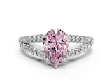 White gold Fancy Pink Pear  Cut Split Shank Pave Diamond Engagement Ring with Four-Prong Setting_30