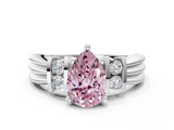 White gold Fancy Pink Pear  Cut Three-Stone Channel Set Ring with Bar Prongs_53