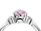 White gold Fancy Pink Pear  Cut Three-Stone Channel Set Ring with Bar Prongs_57