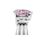 White gold Fancy Pink Pear  Cut Three-Stone Channel Set Ring with Bar Prongs_58