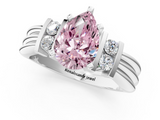 White gold Fancy Pink Pear  Cut Three-Stone Channel Set Ring with Bar Prongs_59