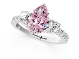 White gold Fancy Pink Pear  Cut Three-Stone Diamond Pavé Band with Prong Setting_18