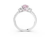 White gold Fancy Pink Pear  Cut Three-Stone Diamond Pavé Band with Prong Setting_20