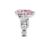 White gold Fancy Pink Pear  Cut Three-Stone Diamond Pavé Band with Prong Setting_22