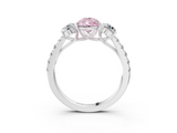 White gold Fancy Pink Pear  Cut Three-Stone Diamond Pave Band with Prong Setting_40