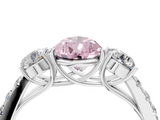 White gold Fancy Pink Pear  Cut Three-Stone Diamond Pave Band with Prong Setting_41