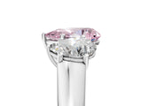 White gold Fancy Pink Pear Cut Three-Stone Diamond Ring with Prong Setting on a Classic Band_11