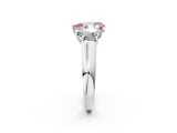 White gold Fancy Pink Pear Cut Three-Stone Diamond Ring with Prong Setting on a Classic Band_14