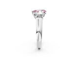White gold Fancy Pink Pear Cut Three-Stone Diamond Ring with Prong Setting on a Classic Band_14