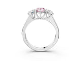 White gold Fancy Pink Pear Cut Three-Stone Diamond Ring with Prong Setting on a Classic Band_15