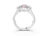 White gold Fancy Pink Pear Cut Three-Stone Diamond Ring with Prong Setting on a Classic Band_9
