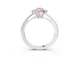 White gold Fancy Pink Pear  Cut Three-Stone Solitaire Ring with Round Accent Diamonds and Four-Prong Setting_23
