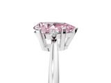 White gold Fancy Pink Pear  Cut Three-Stone Solitaire Ring with Round Accent Diamonds and Four-Prong Setting_25