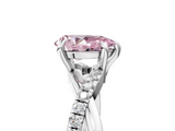 White gold Fancy Pink Pear  Cut Twist Band Solitaire Diamond Ring with Pavé Setting_8