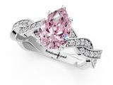 White gold Fancy Pink Pear  Cut Twisted Pavé Band Solitaire Ring with Four-Prong Setting_56