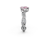 White gold Fancy Pink Pear  Cut Twisted Pavé Band Solitaire Ring with Four-Prong Setting_57